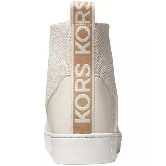 Michael Kors Womens Edie Knit Lace Up High Top Sneakers Cream NEW in Box - Picture 3 of 5